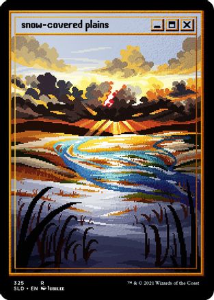 Snow-Covered Plains (PixelSnowLands.jpg) (Foil Etched) (SLD-325) - Secret Lair Drop Series Foil