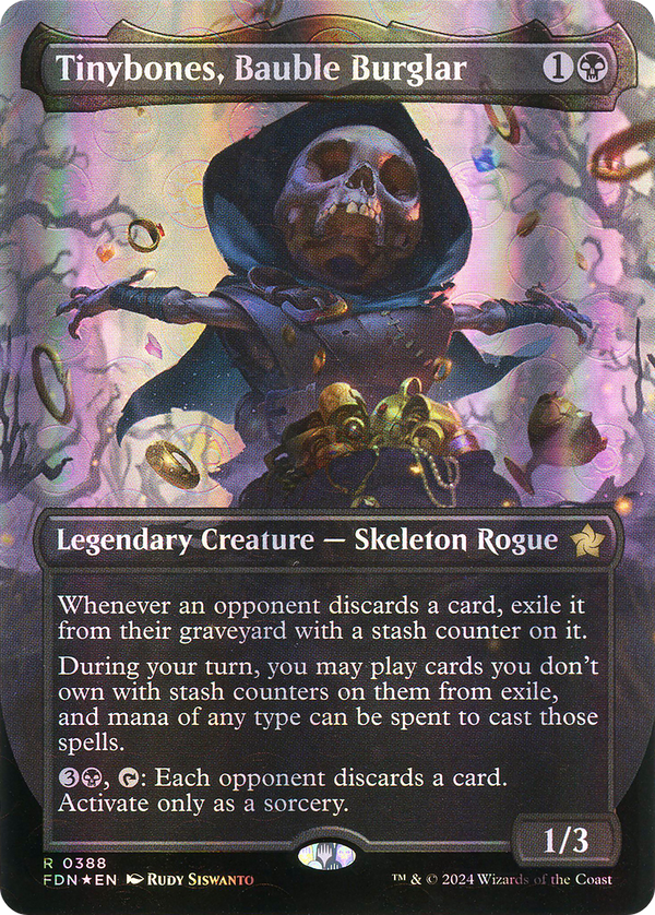 Tinybones, Bauble Burglar (Borderless) (Mana Foil) (FDN-388) - Foundations Foil