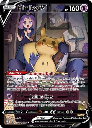Mimikyu V TG16  - Holofoil SWSH09 Brilliant Stars Trainer Gallery - Ultra Rare (135647984)
