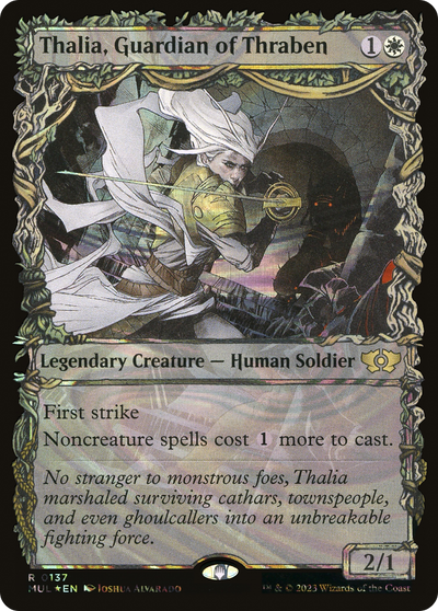 Thalia, Guardian of Thraben (Halo Foil) (MUL-137) - Multiverse Legends: (Showcase) Foil
