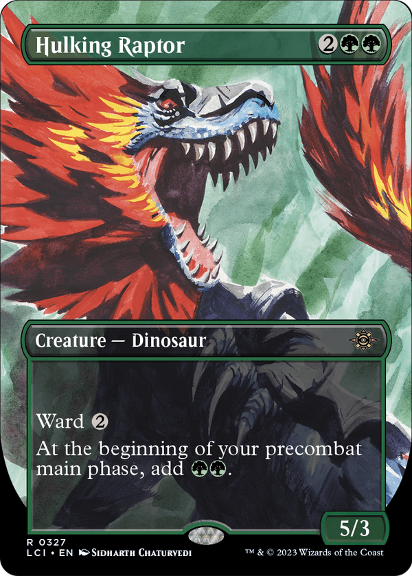 Hulking Raptor (Borderless) (LCI-327) - The Lost Caverns of Ixalan Foil