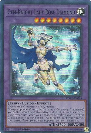 Gem-Knight Lady Rose Diamond (POTE-EN044) - Power of the Elements 1st Edition