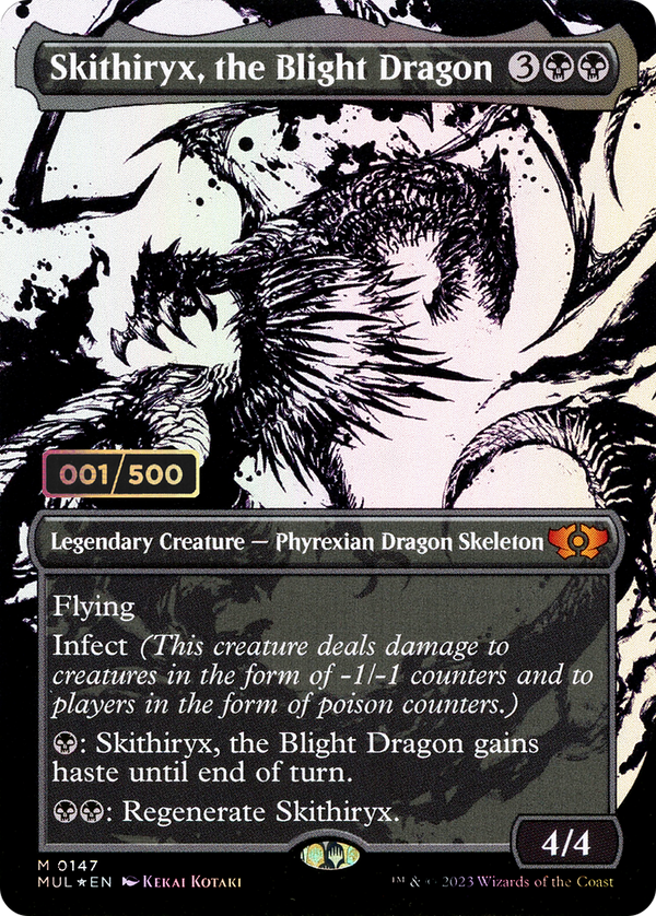 Skithiryx, the Blight Dragon (Serial Numbered) (MUL-147) - Multiverse Legends: (Showcase) (Borderless) Foil