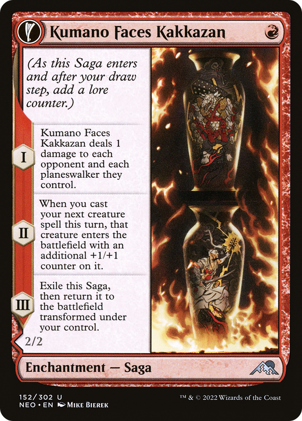 Kumano Faces Kakkazan (NEO-152) - Kamigawa: Neon Dynasty: (fandfc, enchantment) Foil