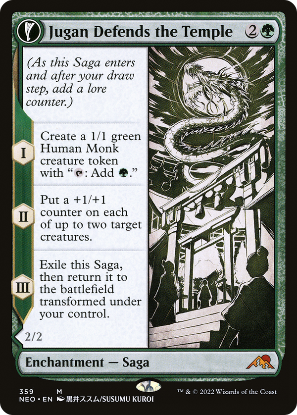 Jugan Defends the Temple (Showcase) (NEO-359) - Kamigawa: Neon Dynasty: (Showcase, fandfc) Foil