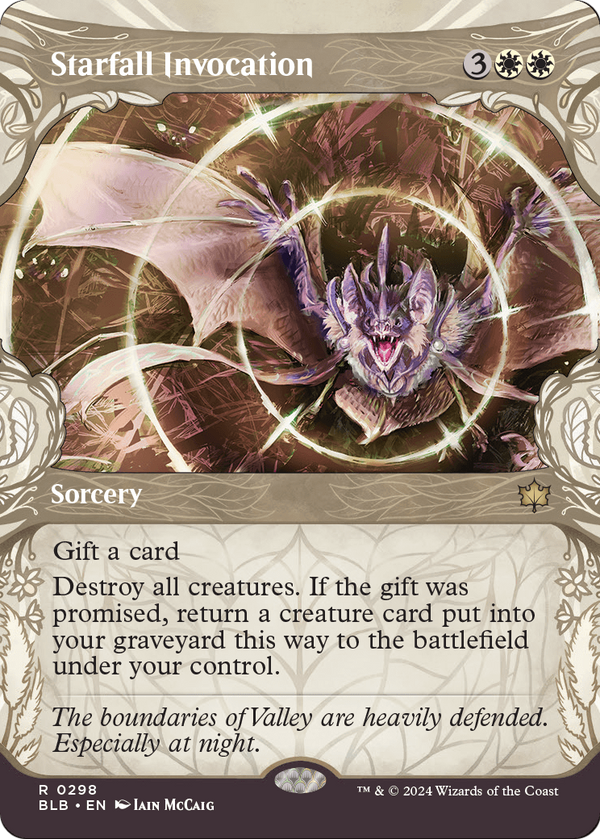 Starfall Invocation (Showcase) (BLB-298) - Bloomburrow: (Showcase) (Borderless) Foil