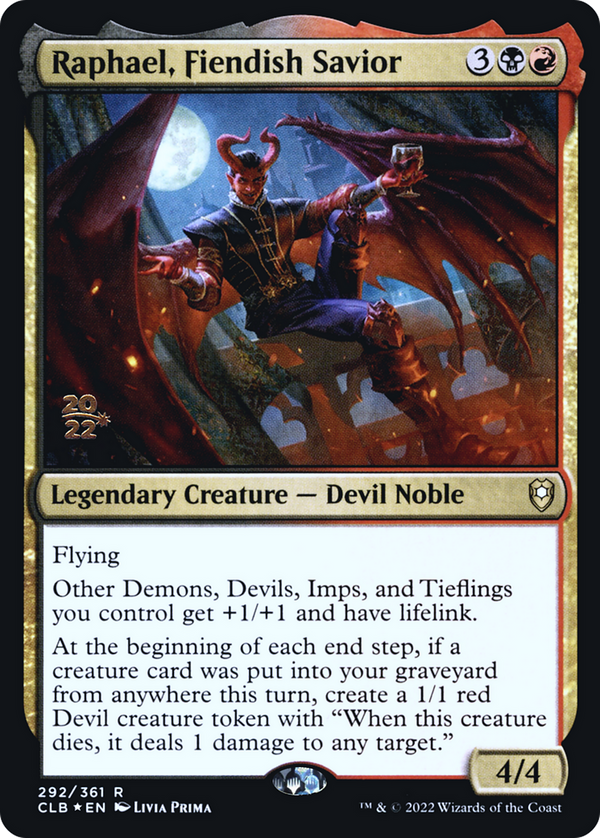 Raphael, Fiendish Savior (PRE-292) - Battle for Baldur's Gate Promos Foil