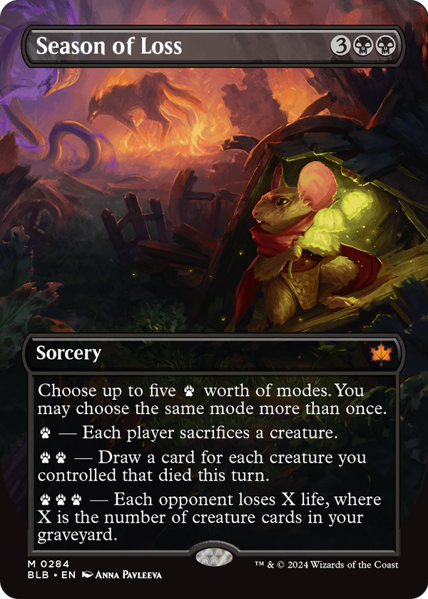 Season of Loss (Borderless) (BLB-284) - Bloomburrow: (Showcase) Foil