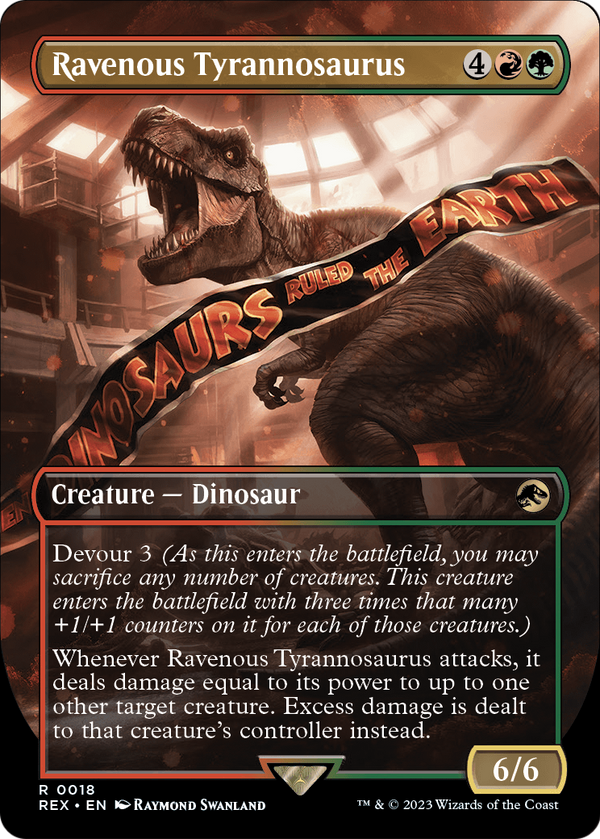 Ravenous Tyrannosaurus (Borderless) (REX-018) - Jurassic World Collection Foil