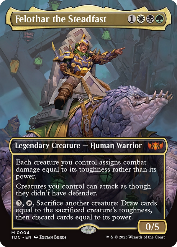 Felothar the Steadfast (Borderless) (TDC-004) - Commander: Tarkir: Dragonstorm Foil