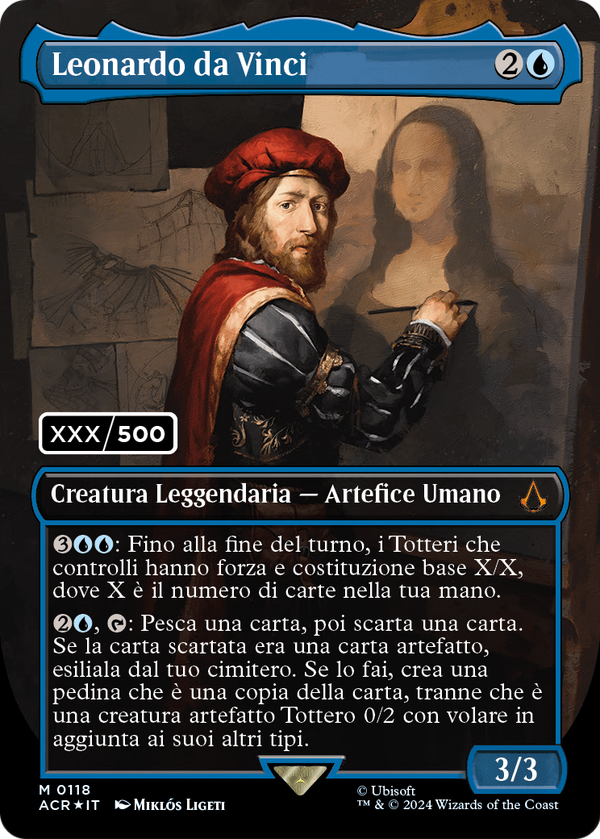 Leonardo da Vinci (Italian) (Serial Numbered) (ACR-118) - Assassin's Creed (Borderless) Foil