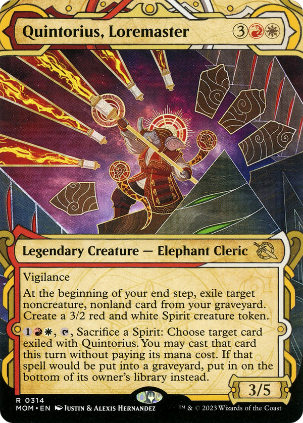 Quintorius, Loremaster (Showcase) (MOM-314) - March of the Machine: (Showcase) (Borderless) Foil