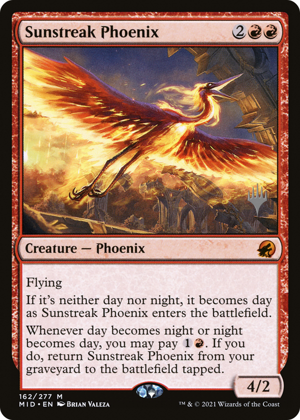Sunstreak Phoenix (PPMID-162P) - Innistrad: Midnight Hunt Promos Foil