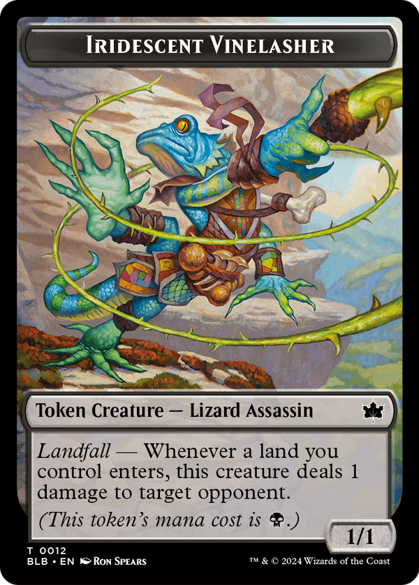 Iridescent Vinelasher Token (BLB-012) - Bloomburrow Tokens