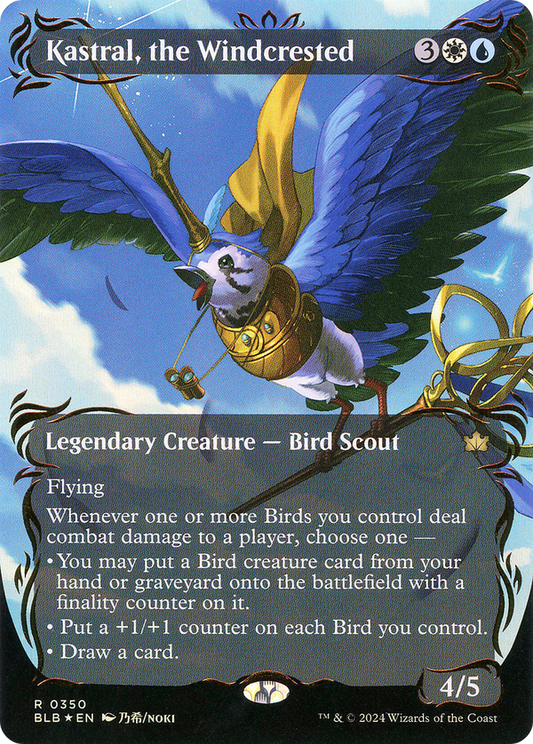Kastral, the Windcrested (Borderless) (Raised Foil) (BLB-350) - Bloomburrow: (Showcase) Foil