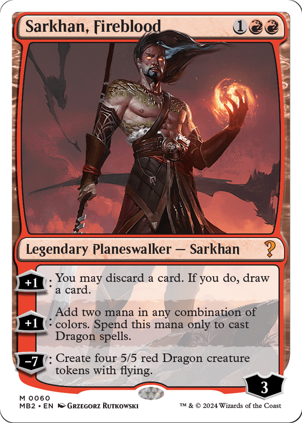 Sarkhan, Fireblood (White Border) (MB2-060) - Mystery Booster 2