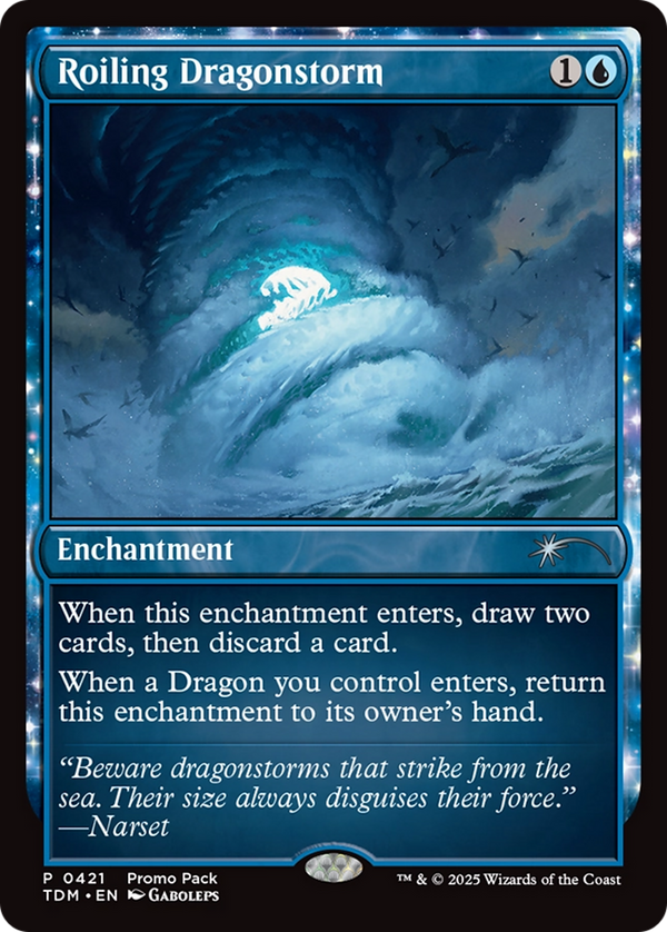 Roiling Dragonstorm (PPTDM-421) - Promo Pack: Tarkir: Dragonstorm: (enchantment)