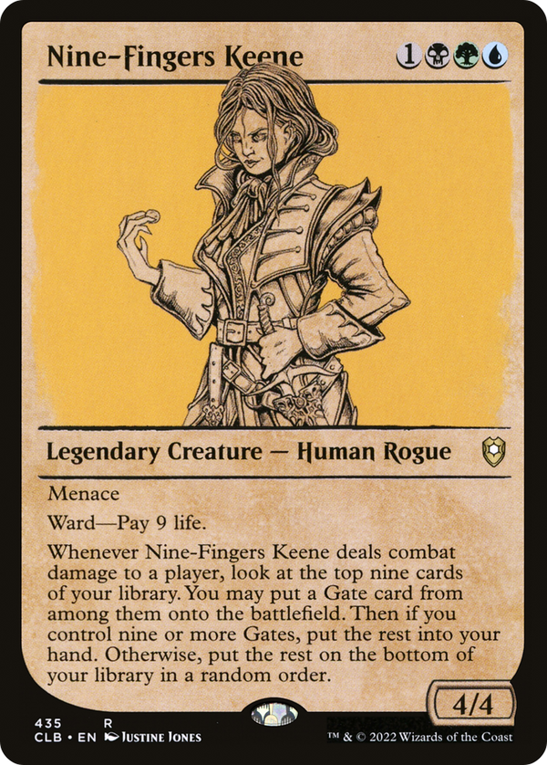 Nine-Fingers Keene (Showcase) (CLB-435) - Commander Legends: Battle for Baldur's Gate: (Showcase)