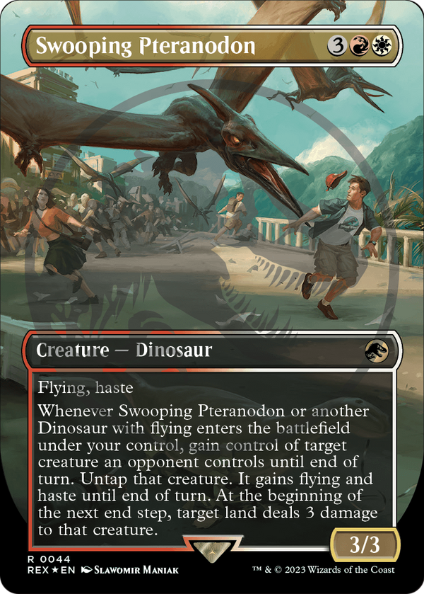 Swooping Pteranodon (Borderless) (Emblem) (REX-044) - Jurassic World Collection Foil
