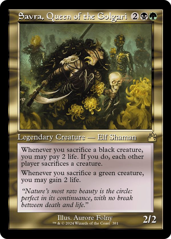 Savra, Queen of the Golgari (Retro Frame) (RVR-381) - Ravnica Remastered Foil
