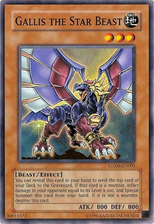 Gallis the Star Beast (GX06-EN001) - Yu-Gi-Oh! GX Tag Force Promotional Cards Limited