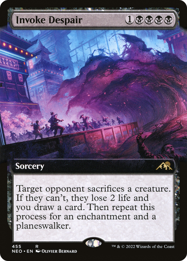 Invoke Despair (Extended Art) (NEO-455) - Kamigawa: Neon Dynasty: (Extended Art) Foil