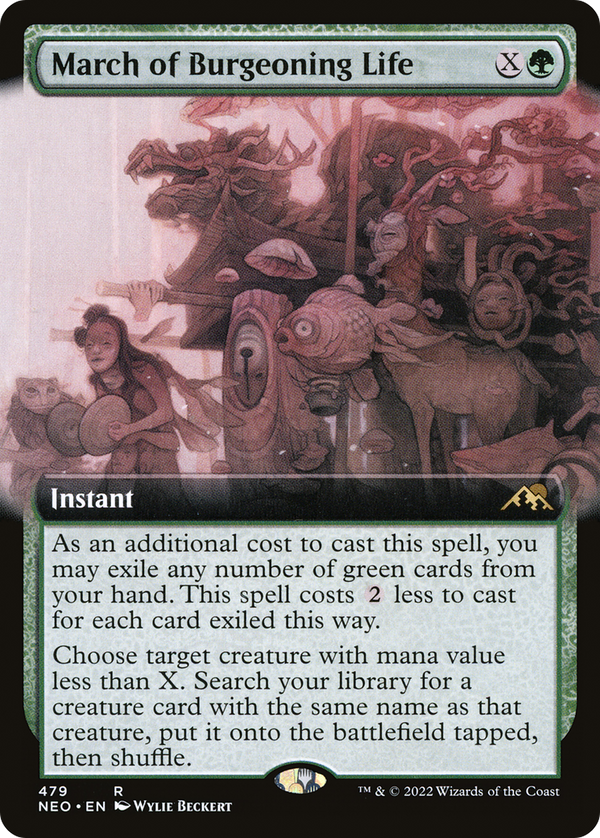 March of Burgeoning Life (Extended Art) (NEO-479) - Kamigawa: Neon Dynasty: (Extended Art)