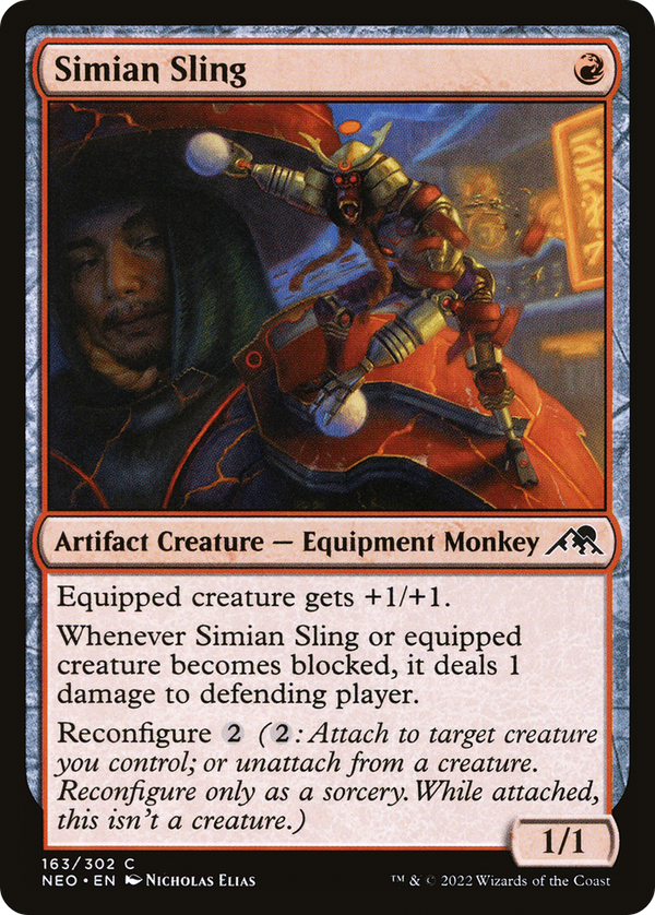 Simian Sling (NEO-163) - Kamigawa: Neon Dynasty Foil