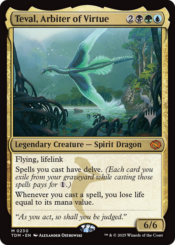 Teval, Arbiter of Virtue (PPTDM-230) - Promo Pack: Tarkir: Dragonstorm Foil