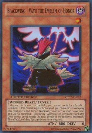 Blackwing - Vayu the Emblem of Honor (CT07-EN012) - 2010 Collectors Tins Limited