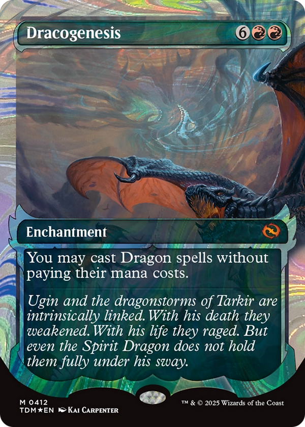Dracogenesis (0412) (Showcase) (Halo Foil) (TDM-412) - Tarkir: Dragonstorm: (Showcase, enchantment) Foil