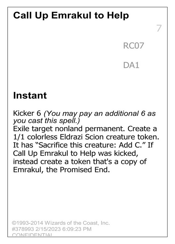 Call Up Emrakul to Help (UNK-) - Unknown Event