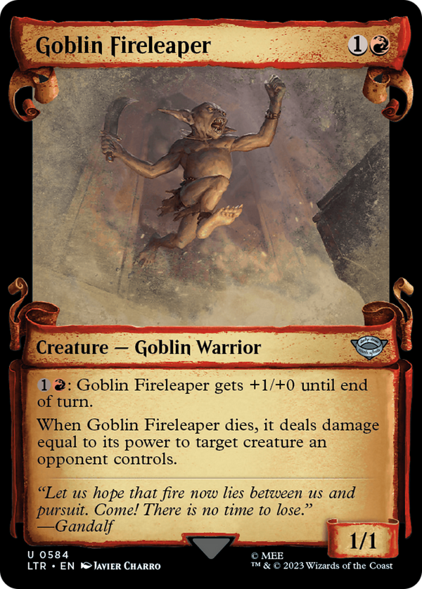 Goblin Fireleaper (Showcase Scrolls) (LTR-584) - The Lord of the Rings: Tales of Middle-earth: (Showcase) Foil