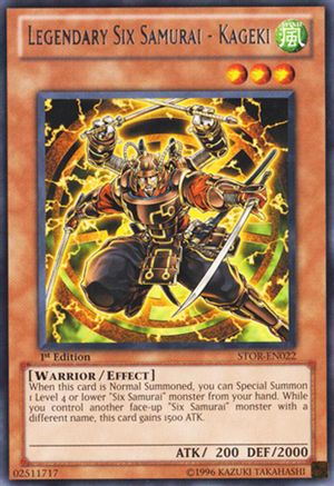 Legendary Six Samurai - Kageki (STOR-EN022) - Storm of Ragnarok 1st Edition