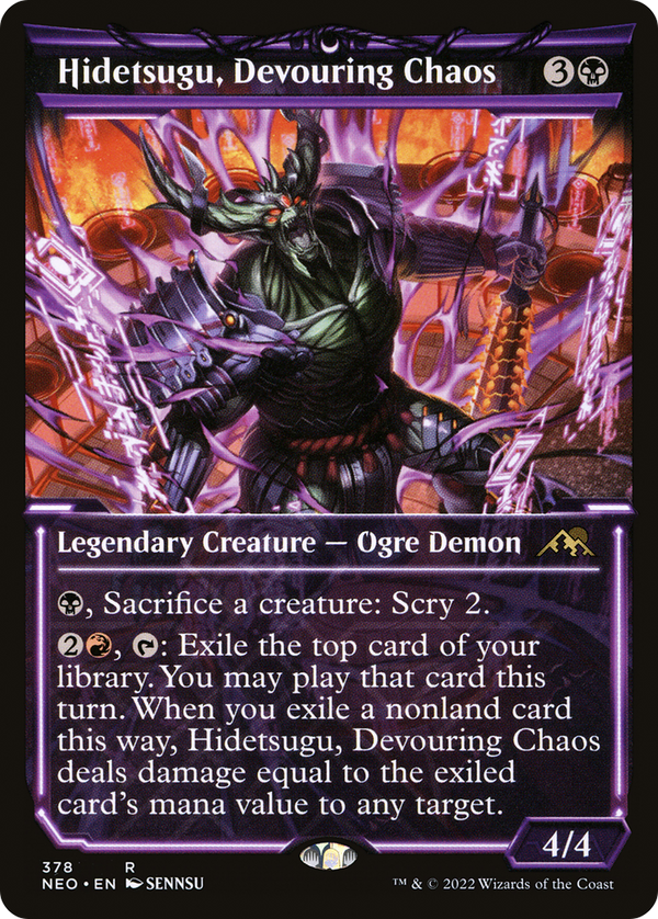 Hidetsugu, Devouring Chaos (Showcase) (NEO-378) - Kamigawa: Neon Dynasty: (Showcase) Foil