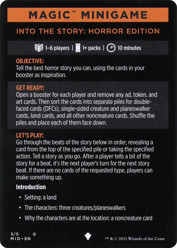 Into the Story: Horror Edition // Into the Story (cont'd) (MMID-003) - Innistrad: Midnight Hunt Minigames
