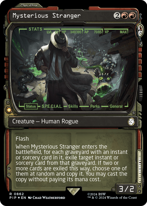 Mysterious Stranger (Showcase) (Surge Foil) (PIP-862) - Fallout: (Showcase) Foil