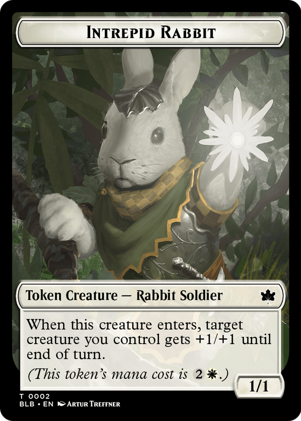 Intrepid Rabbit Token (BLB-002) - Bloomburrow Tokens