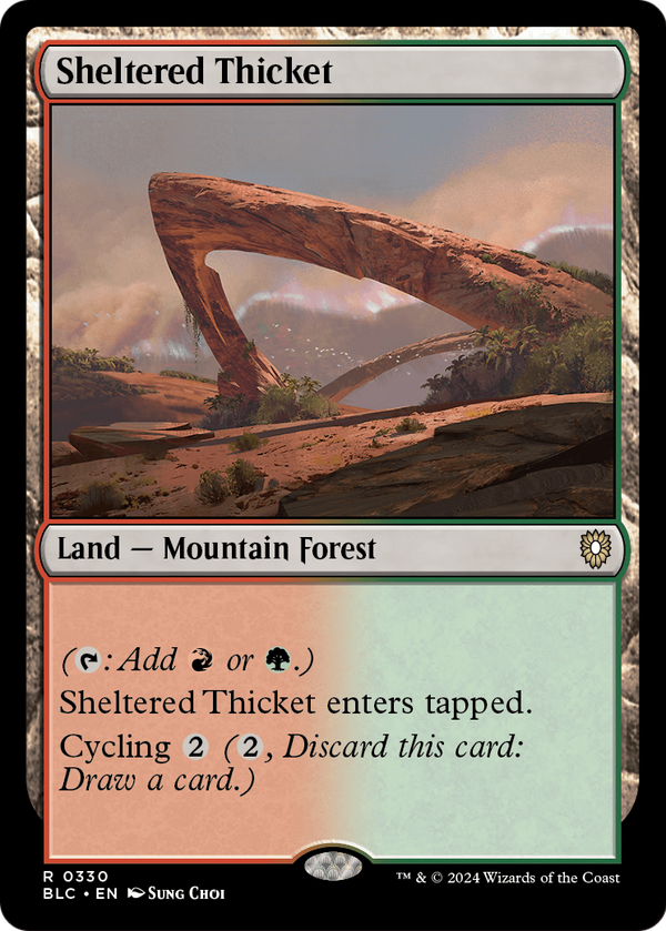 Sheltered Thicket (BLC-330) - Bloomburrow Commander