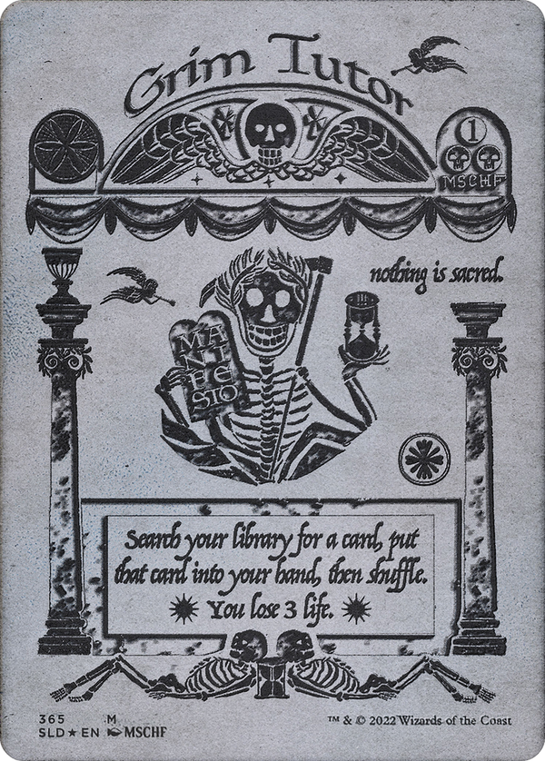 Grim Tutor (Silver Laminate) (SLD-365) - Secret Lair Drop (Borderless) Foil