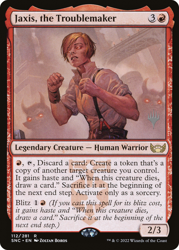 Jaxis, the Troublemaker (PPSNC-112) - Streets of New Capenna Promos Foil