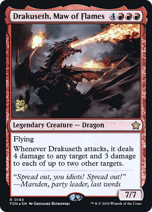 Drakuseth, Maw of Flames (FDN) (PRE-193) - Foundations Promos Foil