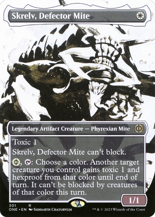 Skrelv, Defector Mite (Showcase) (ONE-301) - Phyrexia: All Will Be One: (Showcase) (Borderless) Foil