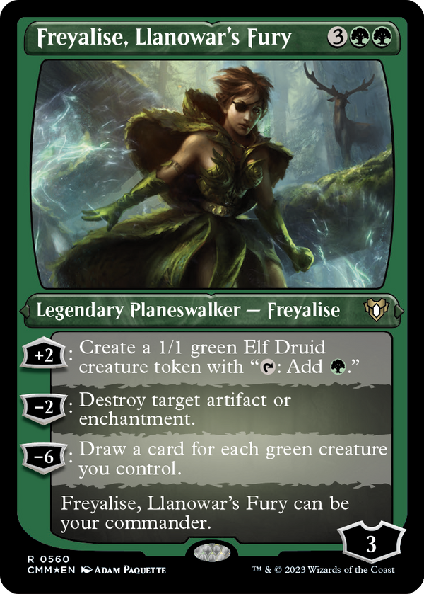 Freyalise, Llanowar's Fury (Foil Etched) (CMM-560) - Commander Masters Foil