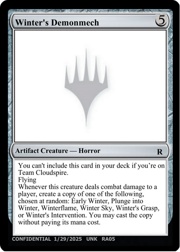 Winter's Demonmech (UNK-) - Un-Known Event Playtest Cards
