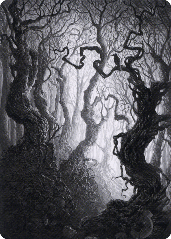 Forest // Forest (AMID-080) - Midnight Hunt Art Series (Borderless) Foil