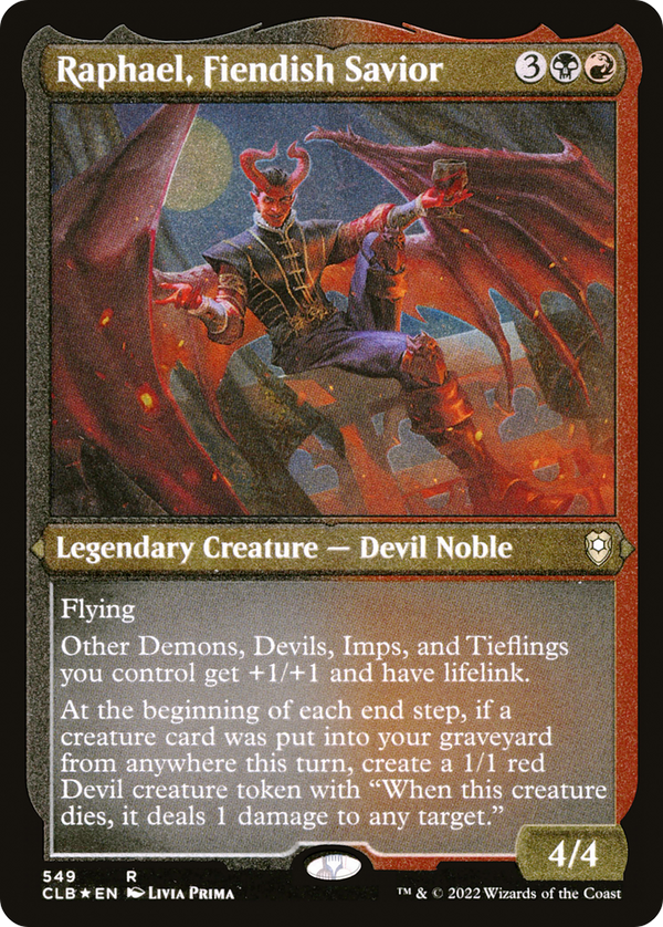 Raphael, Fiendish Savior (Foil Etched) (CLB-549) - Commander Legends: Battle for Baldur's Gate Foil