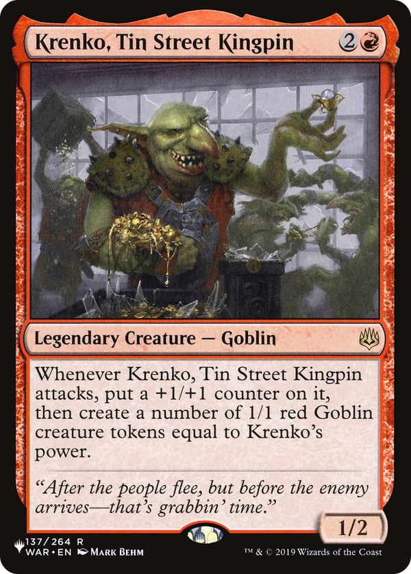 Krenko, Tin Street Kingpin (LIST-WAR-137) - The List