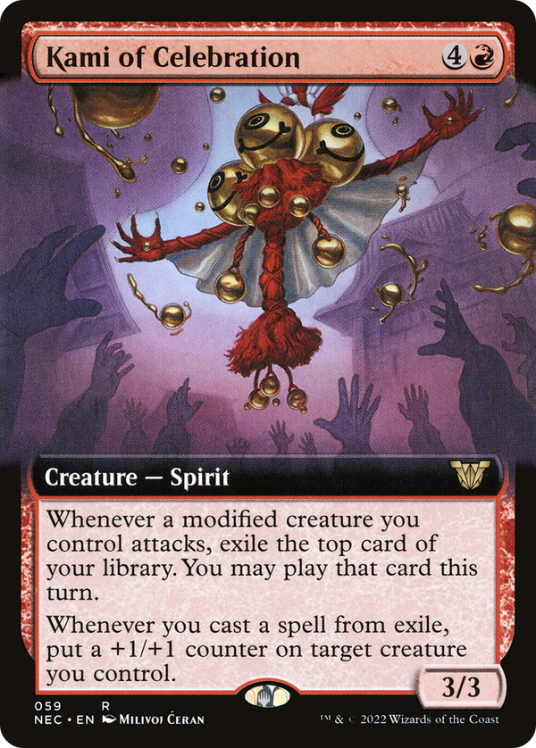 Kami of Celebration (Extended Art) (NEC-059) - Neon Dynasty Commander: (Extended Art)