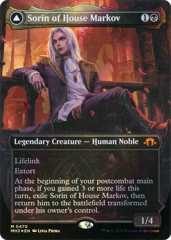 Sorin of House Markov (Borderless) (Textured Foil) (MH3-470) - Modern Horizons 3 Foil
